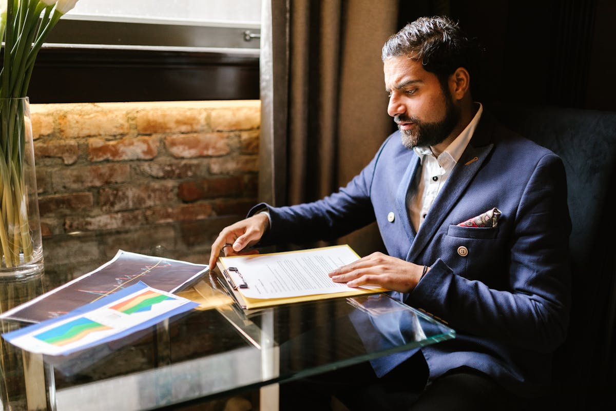 A Man Sitting at the Table