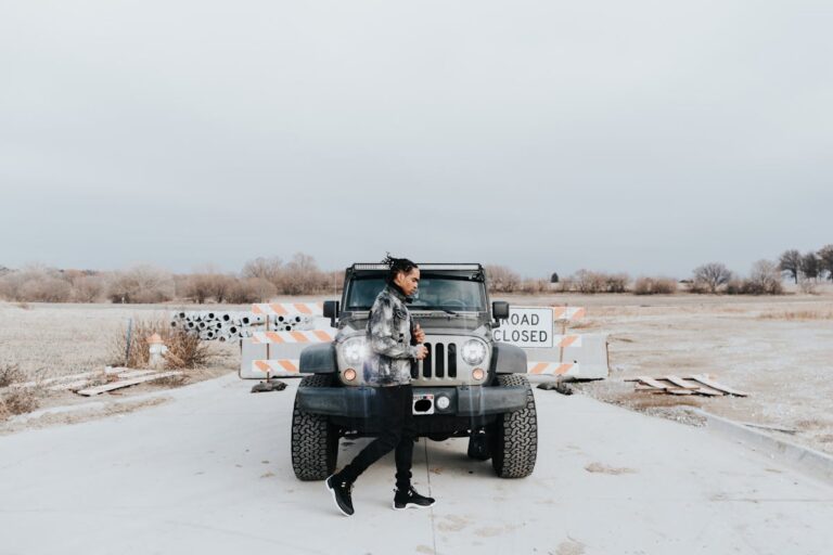 Black and White Jeep Wrangler on White Sand