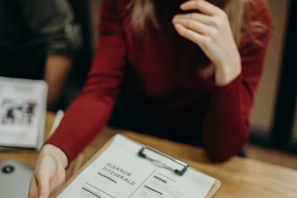 Woman Holding Clipboard